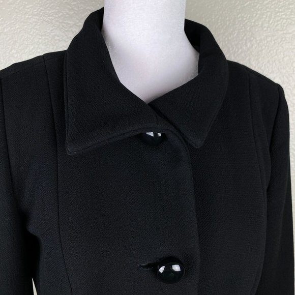 J Crew Thinsulate Wool Peacoat Trench Wool Black Coat Jacket Women's Size 4 - Picture 7 of 12